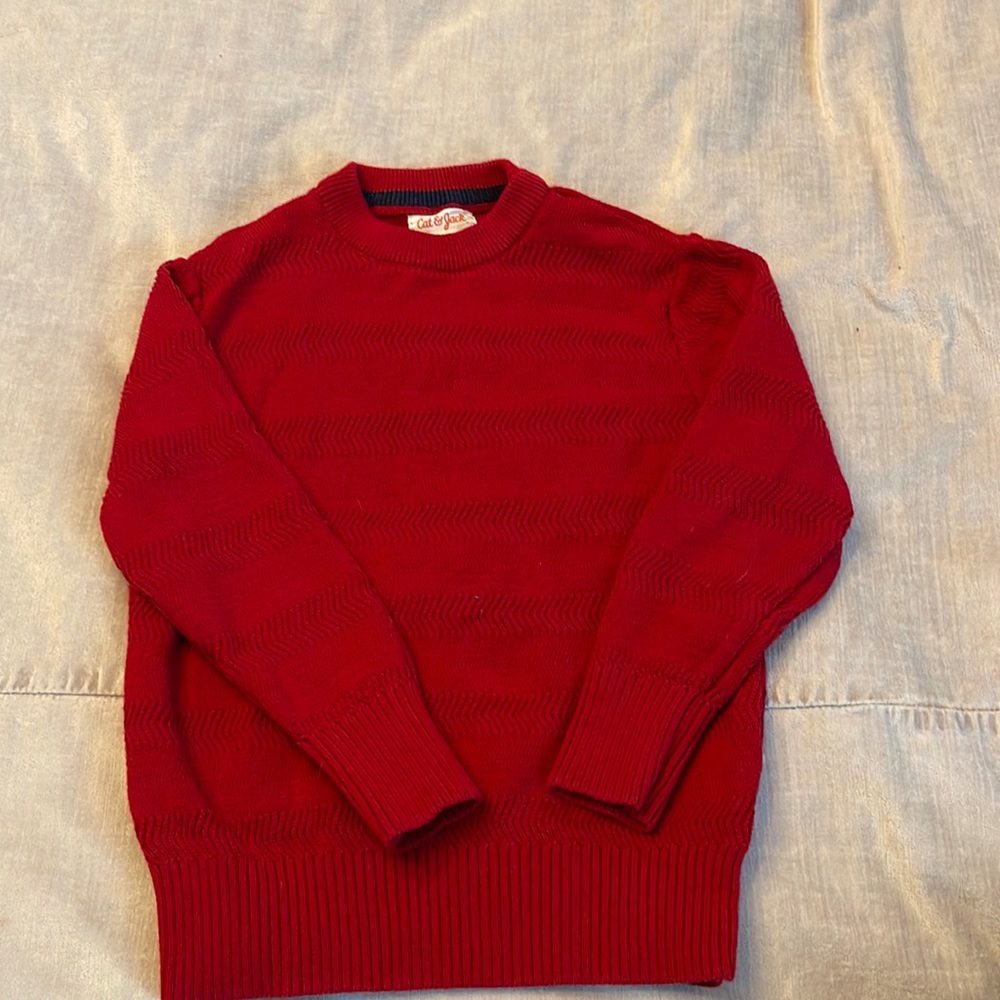 Cat & Jack red cotton textured sweater